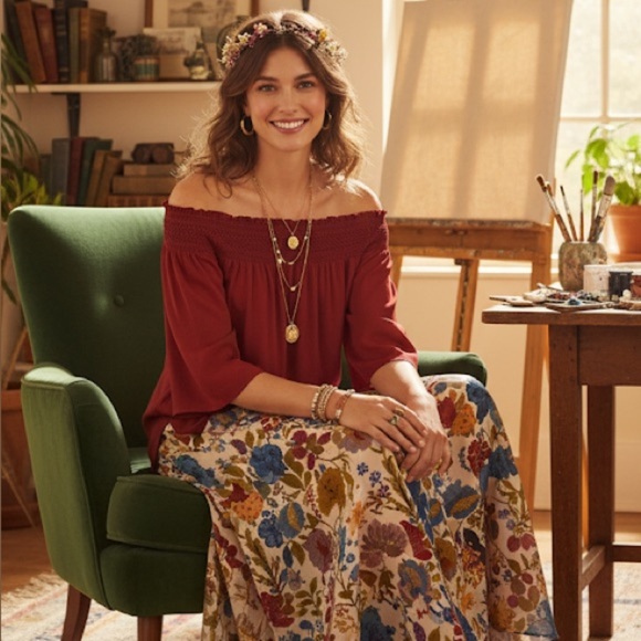 Theory Elistaire Off-the-Shoulder Silk Top - Picture 1 of 6